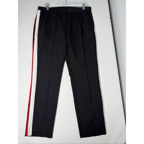 Zara Trafaluc Collection Black trousers Pants Red White Stripes Size XL - Picture 5 of 12